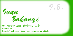 ivan bokonyi business card